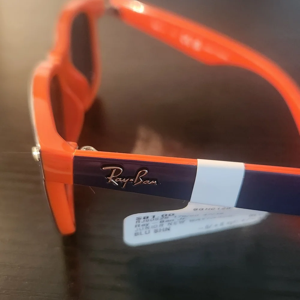 Ray-Ban Red Orange and Electric Blue Kids Sunglasses . NO CASE
